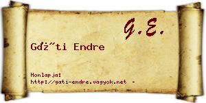Gáti Endre névjegykártya